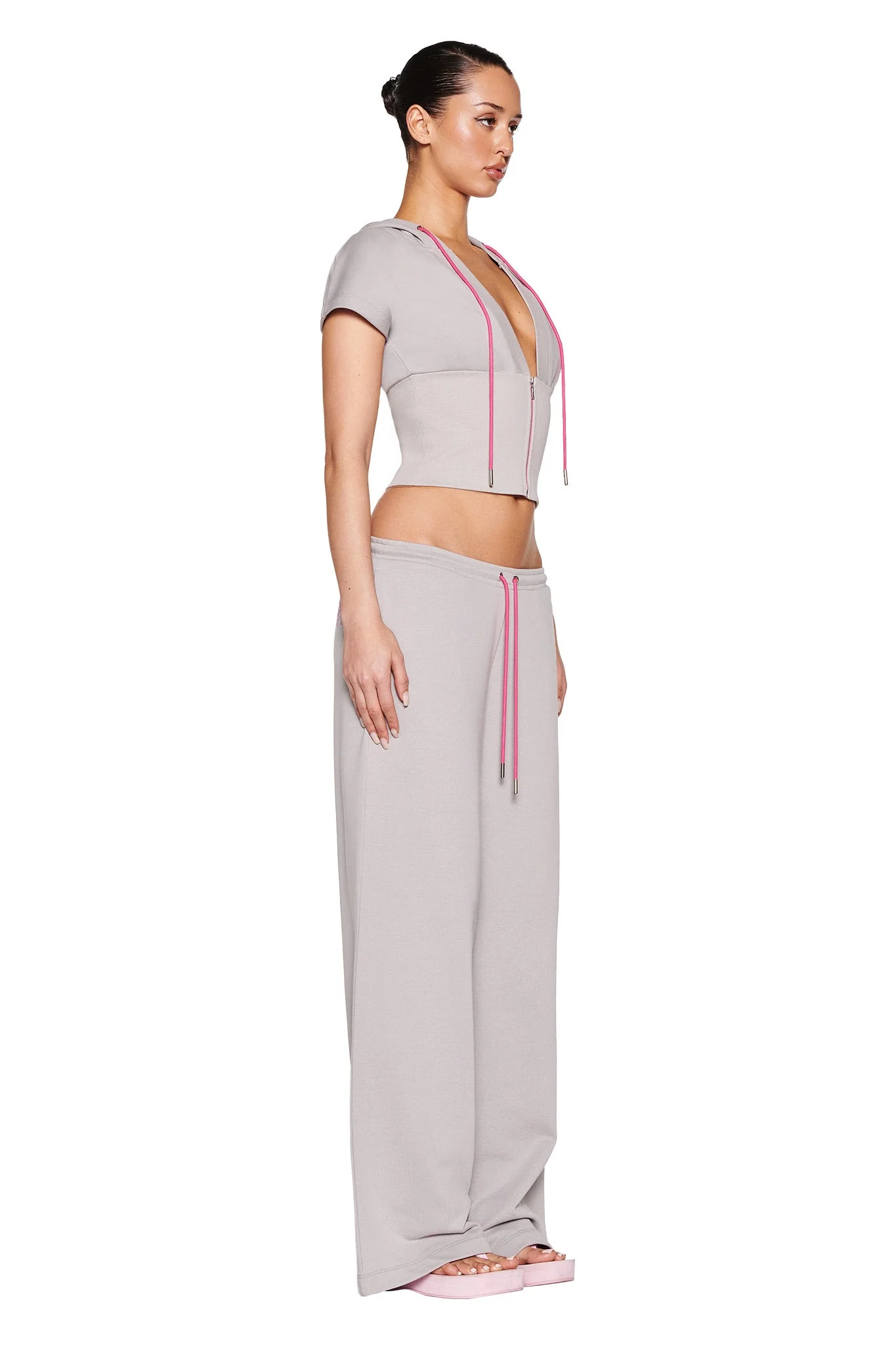 ARLO TRACK PANT - GREY : PINK - Image 5